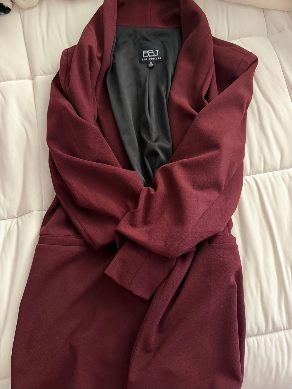 BBJ Los Angeles Women's Burgundy Tailored Blazer Coat